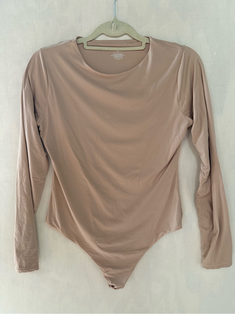 Smoothscape Bodysuit XXL Long Sleeve Crew Neck Nude Shaping Top Plus